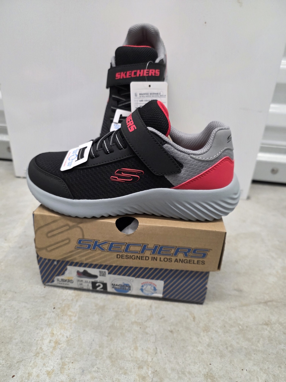 Skechers Kids' Black and Pink Athletic Sneakers
